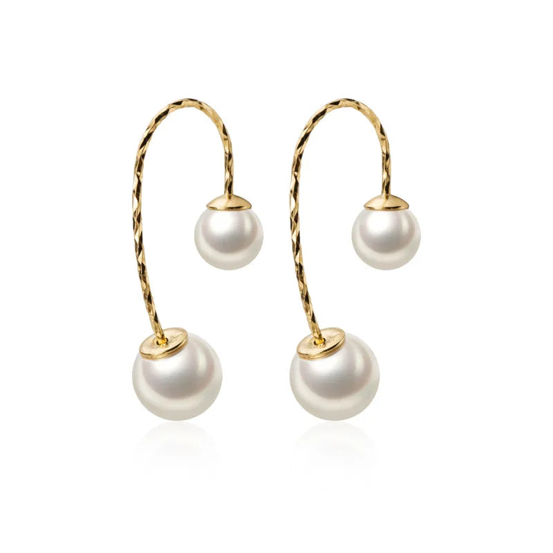 Pearl Hook Charm Stud Earrings DA1559