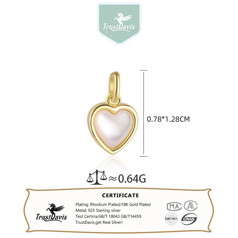 Heart-shaped White Shell Pendant DIY Accessories DS4862
