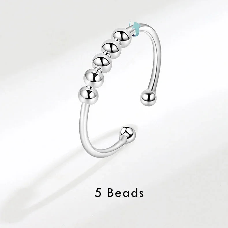 Trustdavis Real 925 Sterling Silver Fashion 5/8/10 Beads Opening Rings For Women Wedding Party Fine S925 Jewelry Gift DG0085