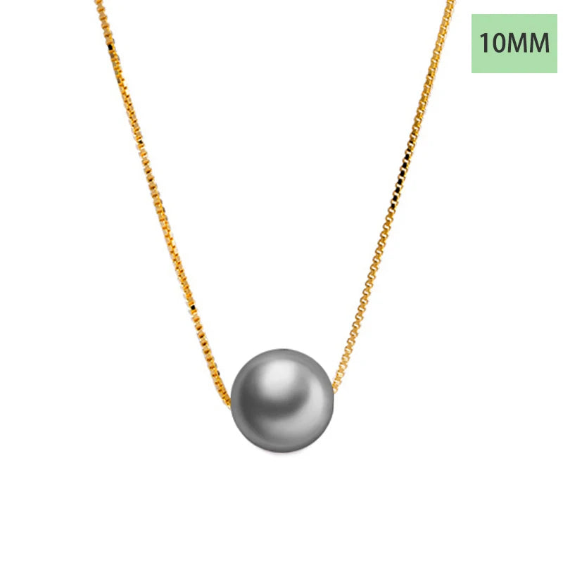 TrustDavis 925 Solid Sterling Silver Elegant Synthetic Pearl Pendant Necklace Women Girls Birthday Gift Fine S925 Jewelry DS4439