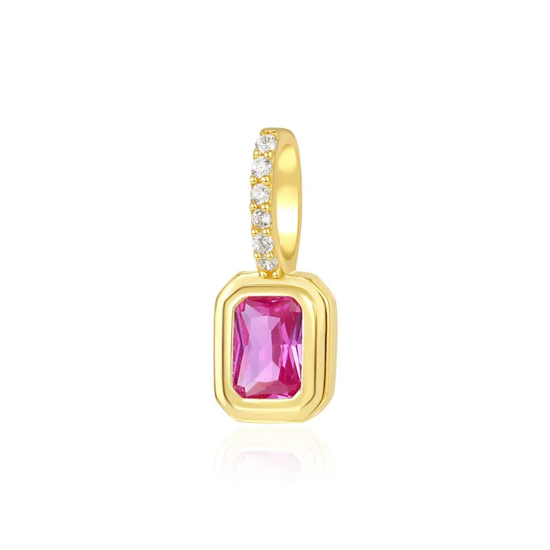 TSquare Colored Zircon Charm Pendant  DZ1695