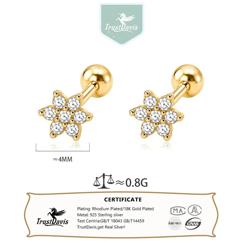 Flower Zircon Stud Earring DS4902