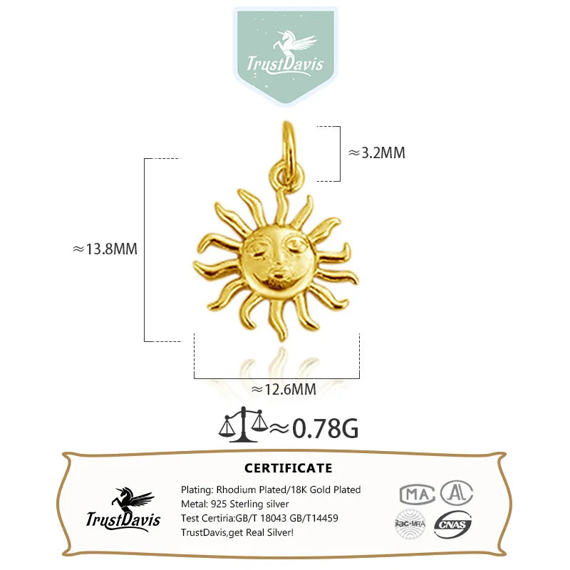 Sun Face Charm Pendant Handmade DIY Accessories DZ1712