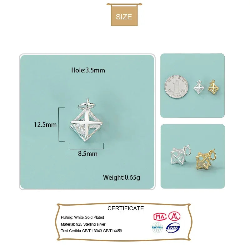 Rhombus Shiny Charm Pendant Handmade DIY Accessories HY684