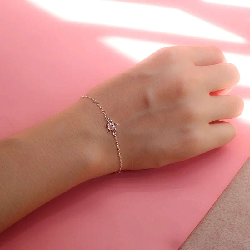 Pink Zircon Flower Bracelet DT17