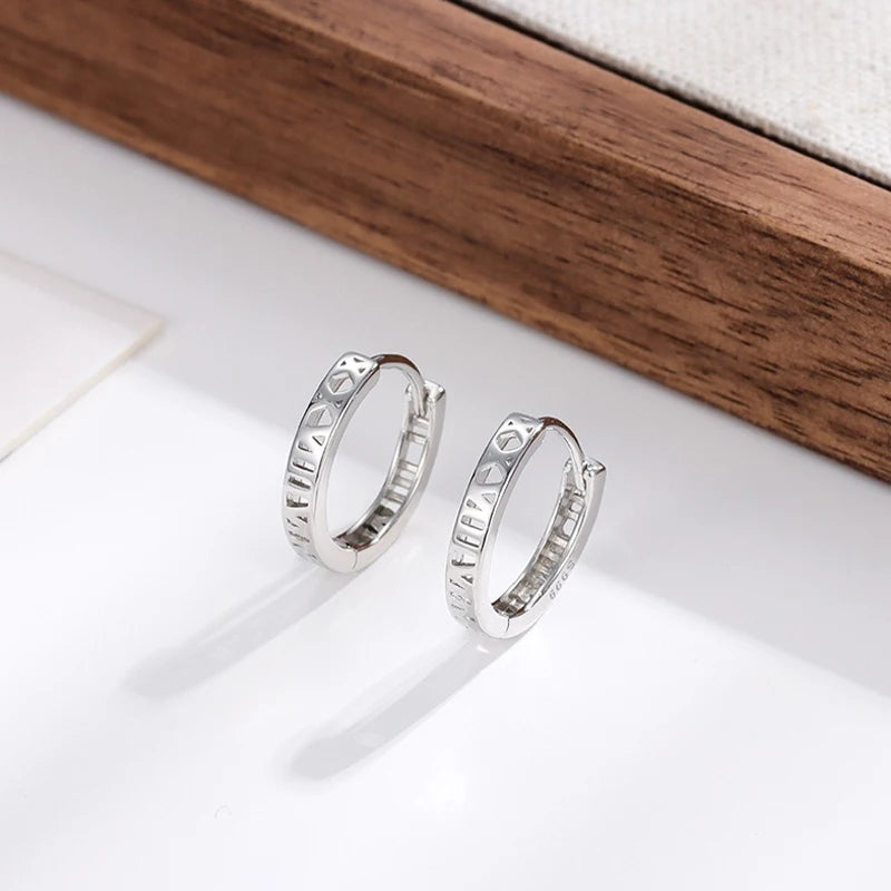 TrustDavis 925 Sterling Silver Women's Fashion Hollow Roman Numeral Hoop Earrings for Women Girls Jewelry Gift DS4336
