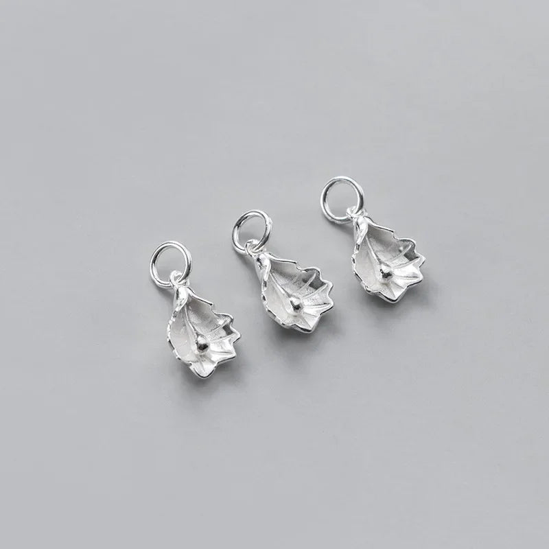 TrustDavis Real 925 Sterling Thai Silver Fashion Trumpet Flower Charm Pendant Handmade DIY Accessories Wholesale Jewelry DZ457