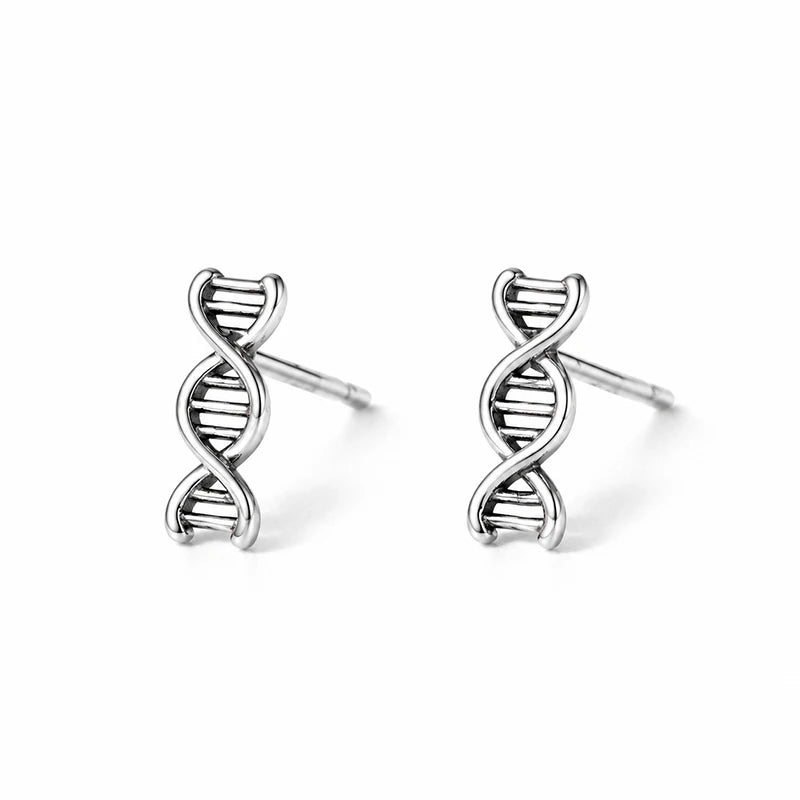 DNA Stud Earrings Minimalist Double Helix Earrings DS5001