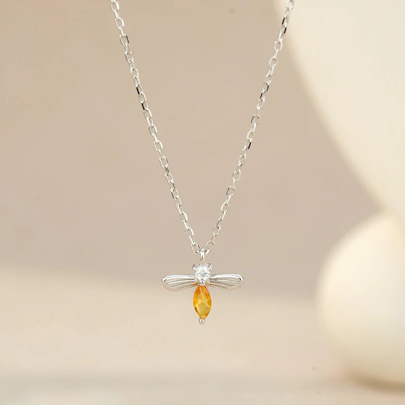 Animal Bee Zircon Necklace for Women Daily Wear Jewelry Gift DS4985
