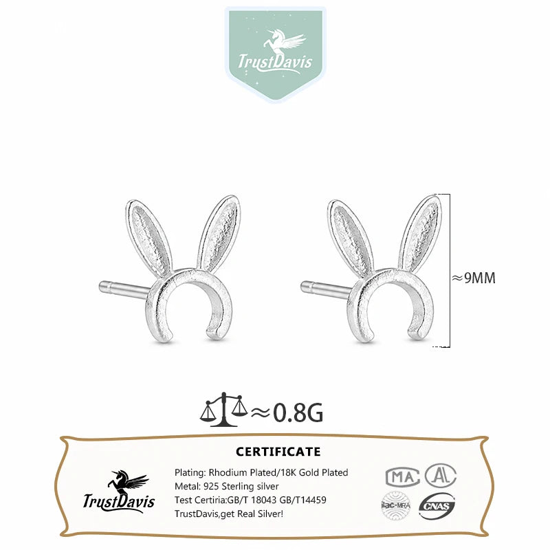 Animal Rabbit Ear Stud Earrings for Women Daily Wear Jewelry Gift DS4984