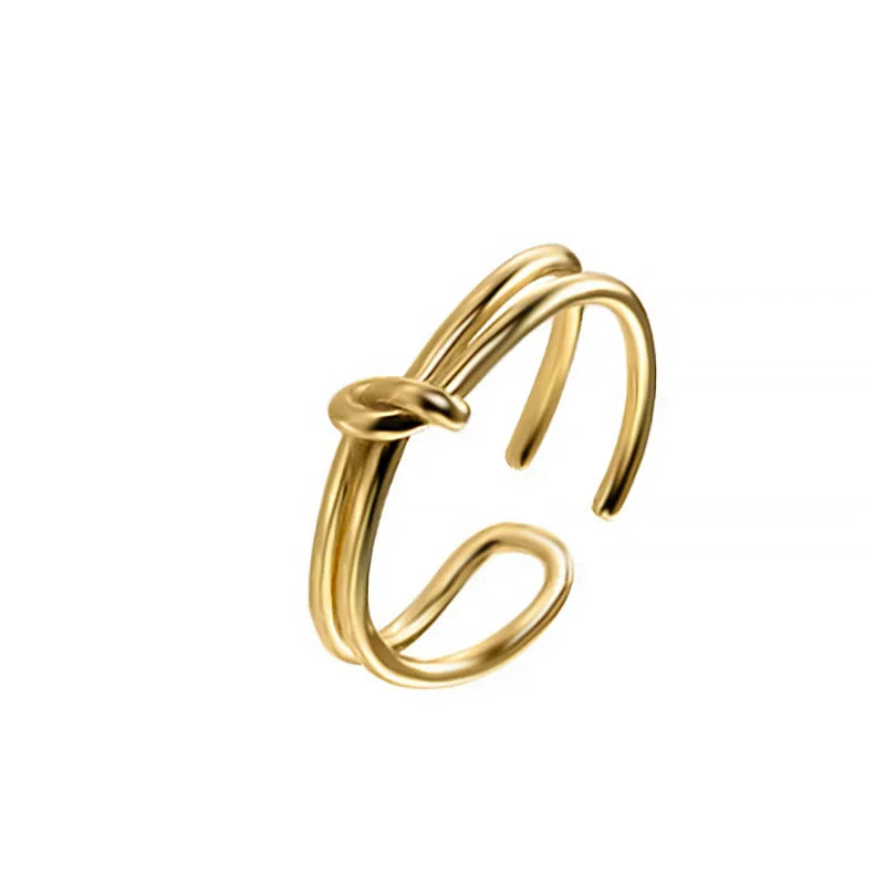 TrustDavis New Genuine 925 Sterling Silver Fashion Sweet Double Knot Opening Ring For Women Wedding Party Fine Jewelry DB397