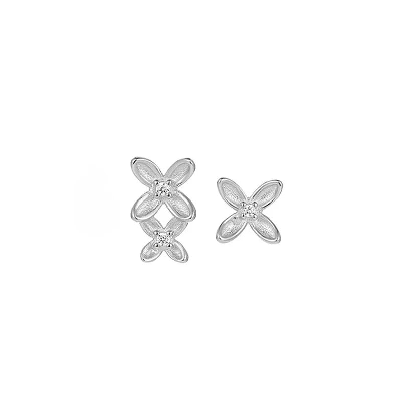 Irregular Flower Sliver Earrings DS4865