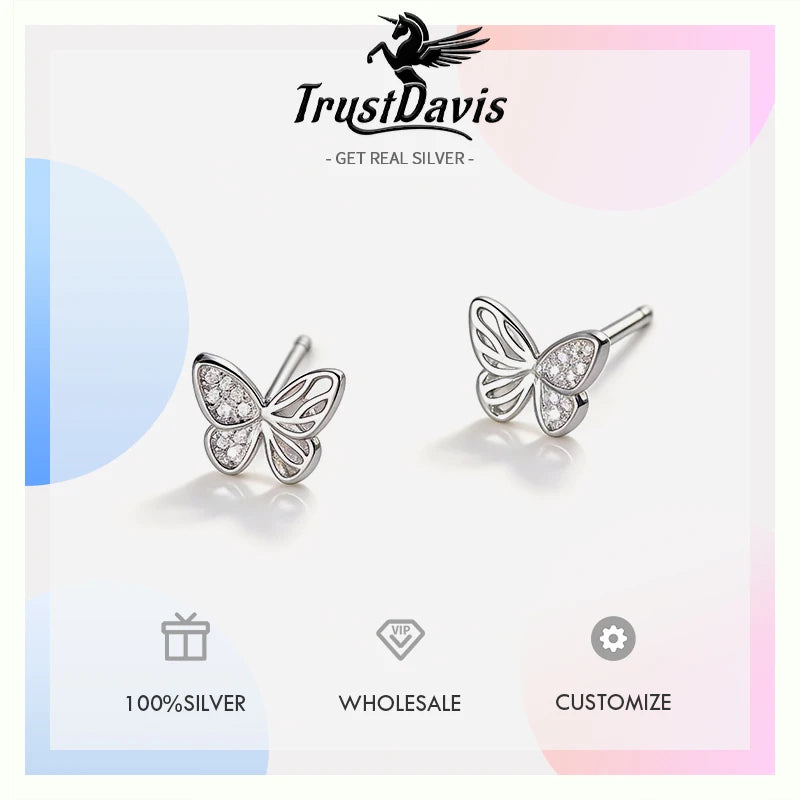 Irregular Butterfly Silver Earrings DS4873