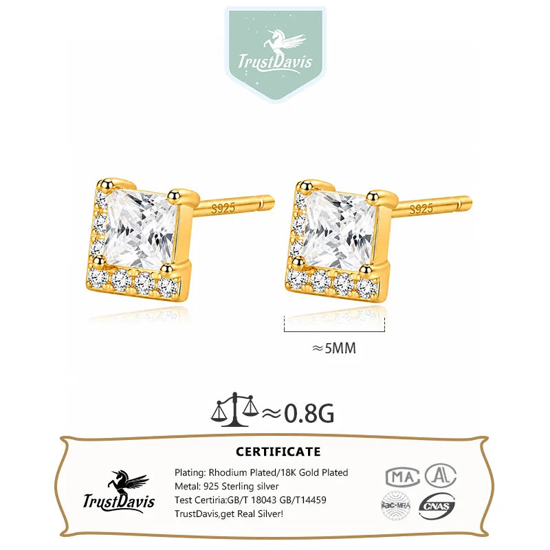 Fashion and Exquisite Square Zircon Stud Earrings DS4938