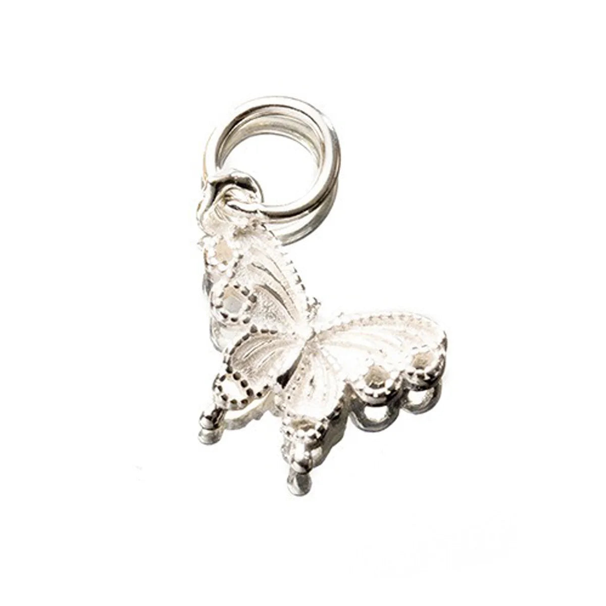 TrustDavis New Fashion Real 925 Sterling Silver Fashion Golden Butterfly Charm Pendant Handmade DIY Accessories Jewelry DZ1802