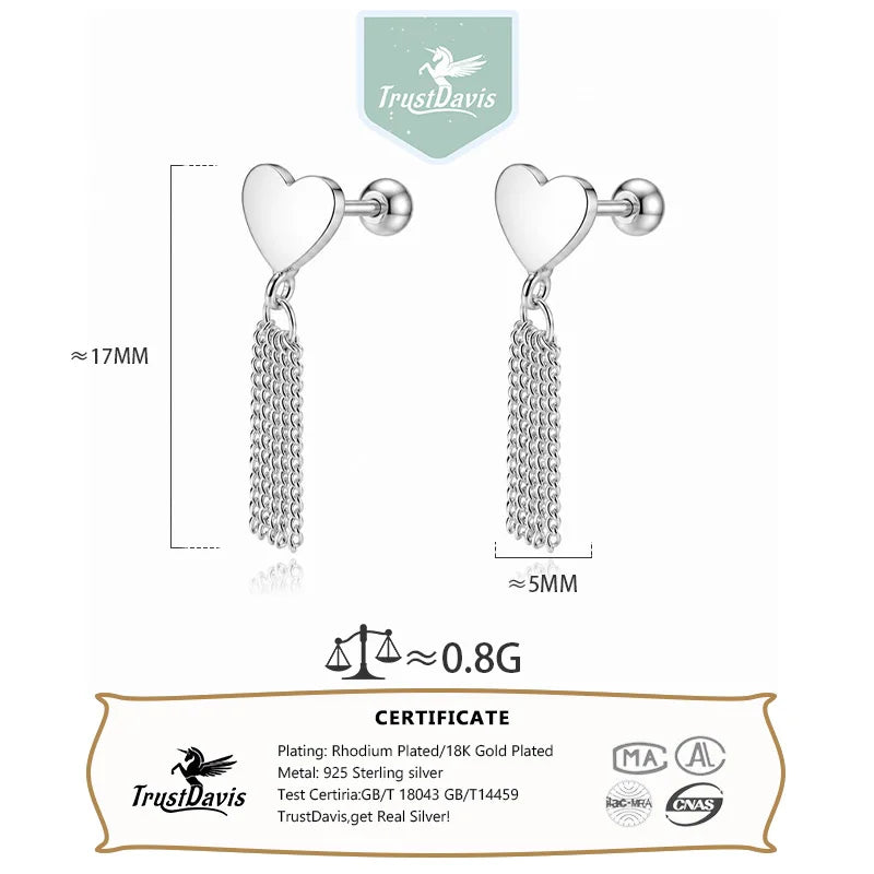 Fashion and Elegant Heart-shaped Tassel Earrings DS4935