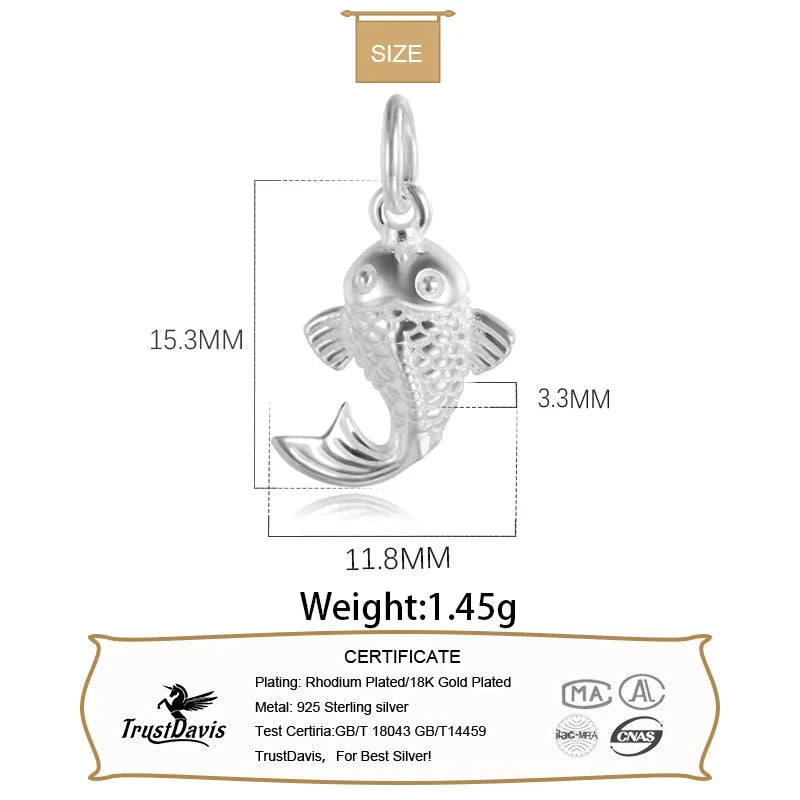 Fish Charm Pendant Handmade DIY Accessories Jewelry DZ102