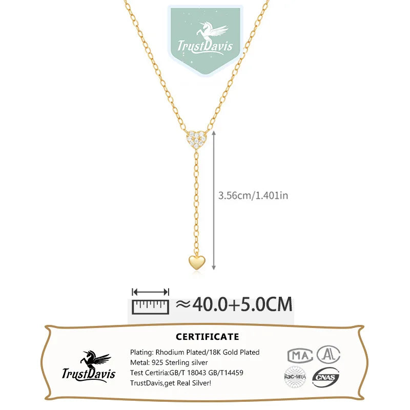 Tassel Y-shaped Heart Zircon Necklace DS4767