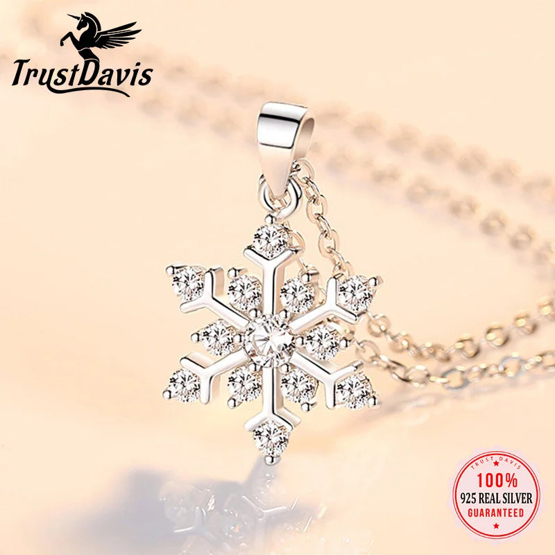 Fashion Simple Snowflake Zircon Pendant DZ1754