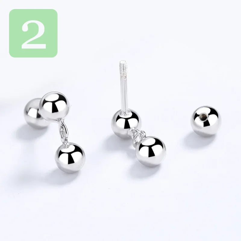 Heart Square CZ Screw Stud Earrings DA2265