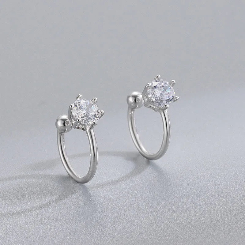 Six Clawed Zircon Clips Earrings DS4835