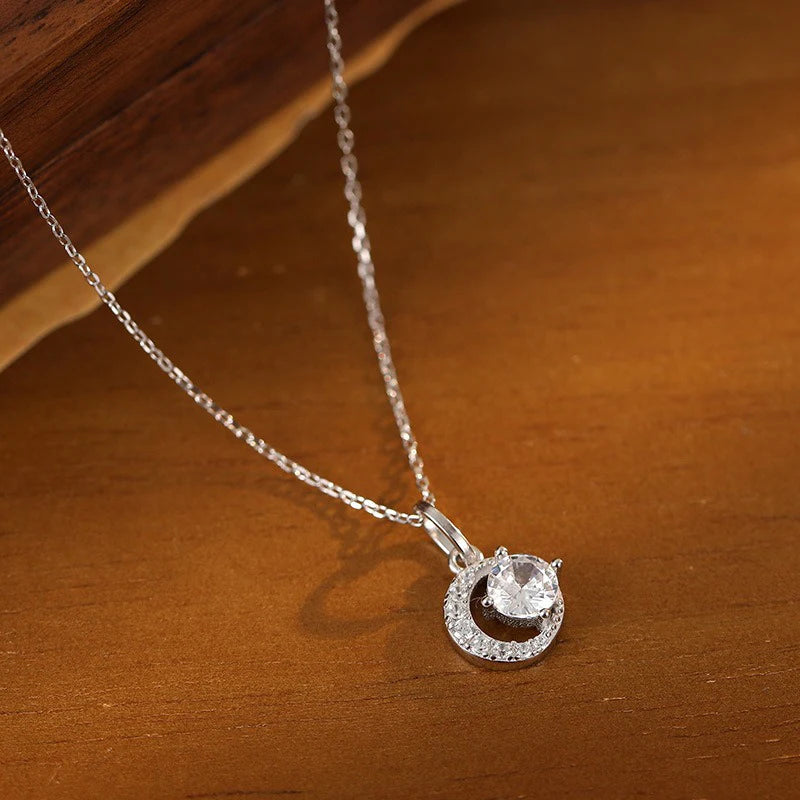 Moon Zircon Pendant Necklace DS4854