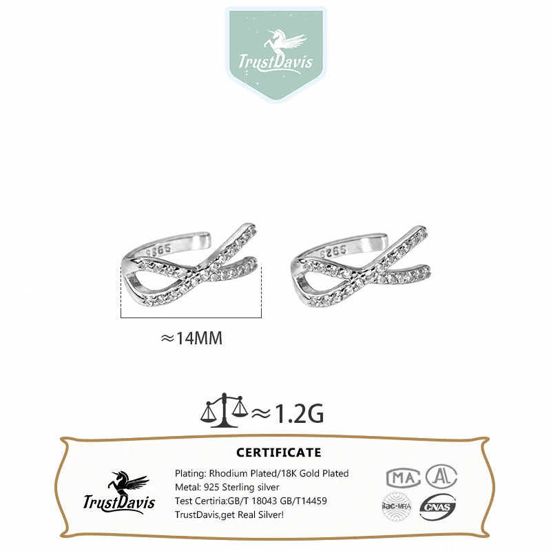 Exquisite and Minimalist Cross Zircon Clip Earrings for Women DS4968