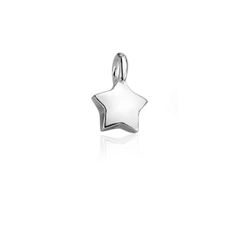 TrustDavis Real 925 Sterling Silver Fashion Star Moon Charm Pendant Handmade DIY Accessories Fine Jewelry Wholesale DZ1705