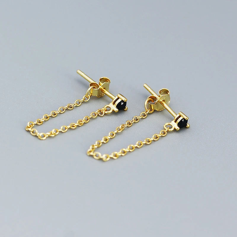 Fashion Multi-colored Cubic Zirconia Line Earrings DS4769