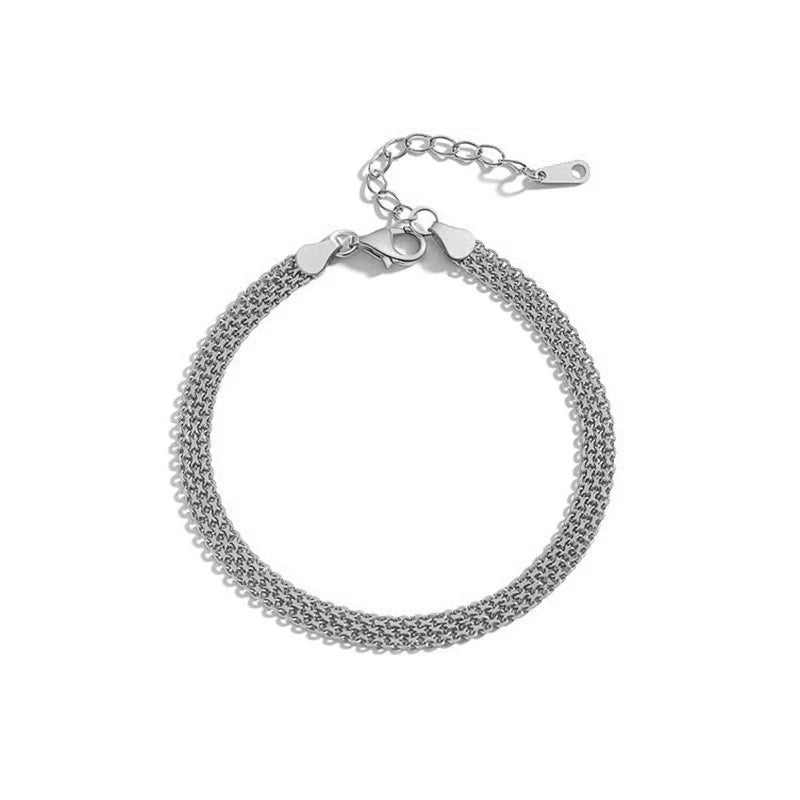 TrustDavis Girls 925 Sterling Silver Women's Bracelets Fashion Simple Sparkling Bracelet for Women Girl Gift Fine Jewelry DS4663