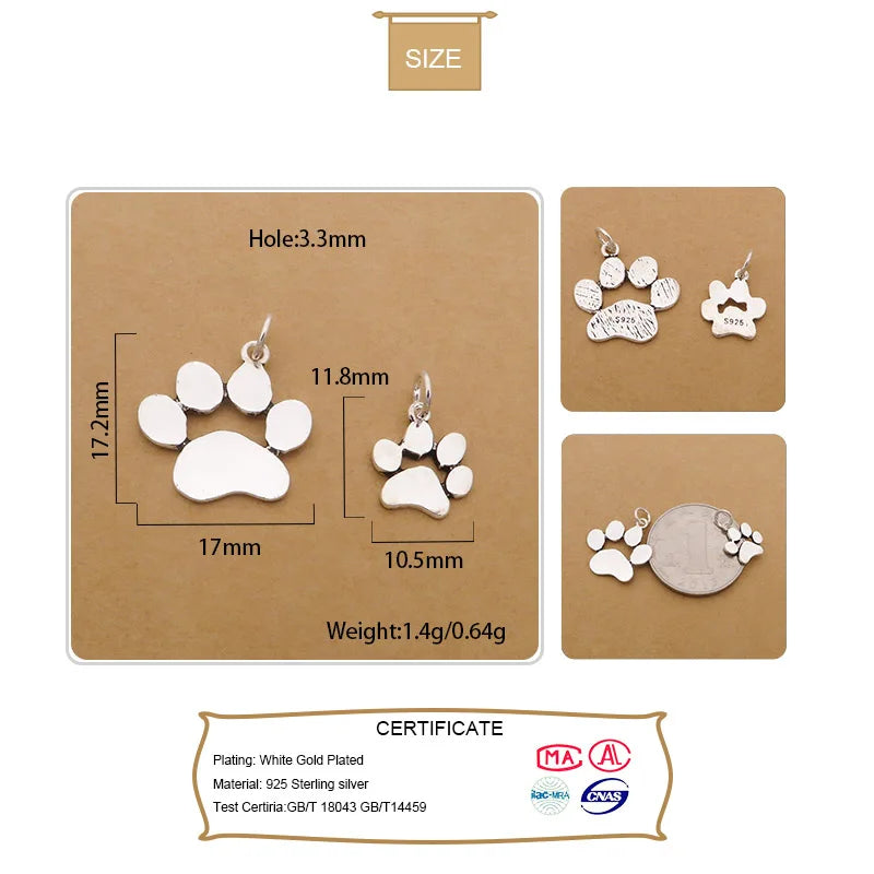 Cat Claw Pendant DIY Necklace Bracelet Accessories Fine S925 Jewelry HY806