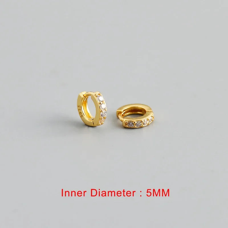 TrustDavis Luxury 925 Sterling Silver Fashion White Zircon Charm Hoop Earring For Fashion Women Wedding Party Jewelry DA2725