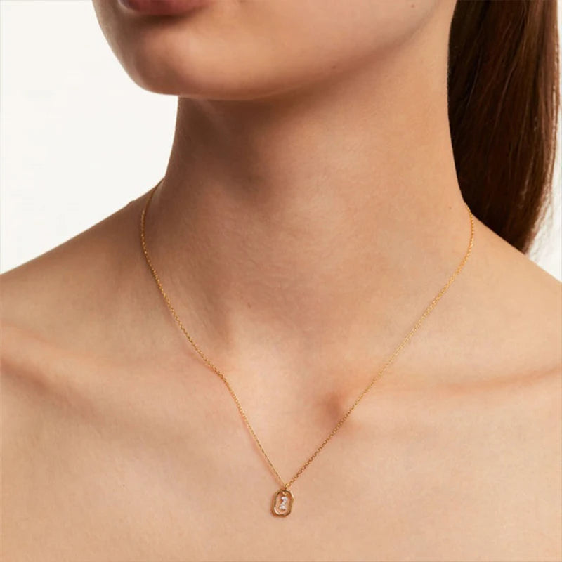 Square Hollow 26 Letter Necklace DS4772