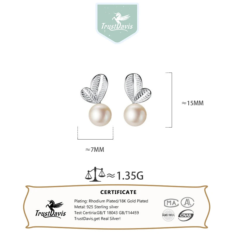 Leaf Pearl Stud Earrings  DS4755