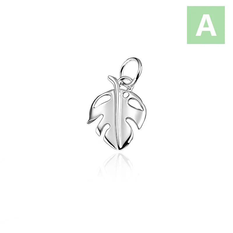 Leaf Charm Pendant Dainty Minimalist Shiny Hollow Cutout DZ1895