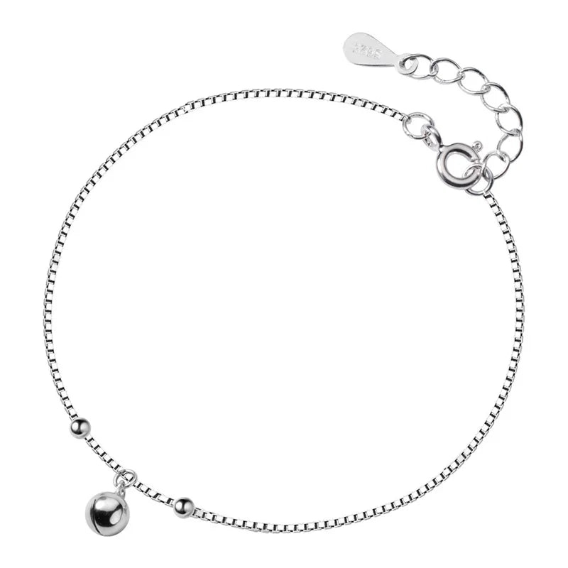 TrustDavis Real 925 Sterling Silver Fashion Chinese Charm Wish Bell Anklets For Women Girls Birthday Gift 925 Jewelry DS1483