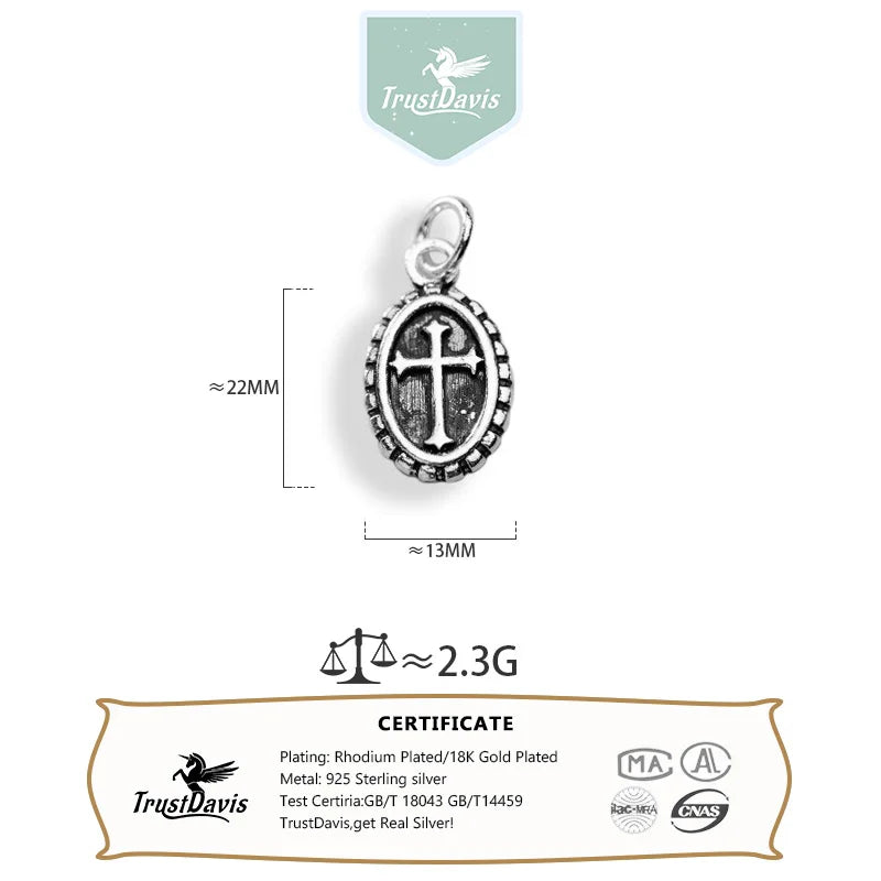 Cross Ellipse Charm Pendant DZ1784