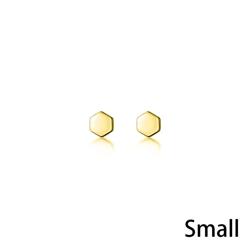 Trusta New Arrival Authentic 925 Sterling Silver Lovely Hexagon Stud Earrings Silver for Women Fashion Jewelry New Design DA869