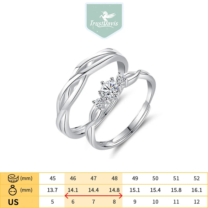 Adjustable Zircon Couples Ring DS4764