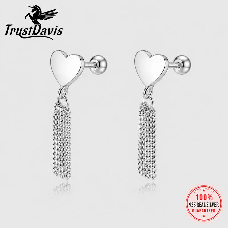 Fashion and Elegant Heart-shaped Tassel Earrings DS4935