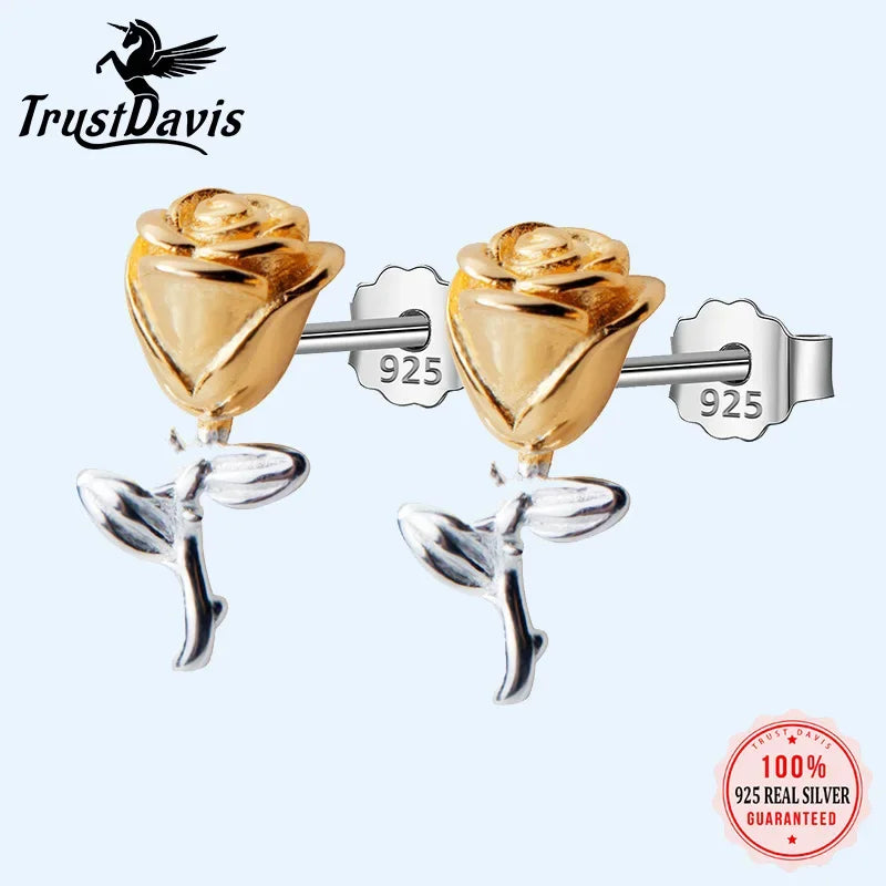 Rose Flower Stud Earrin DS1534