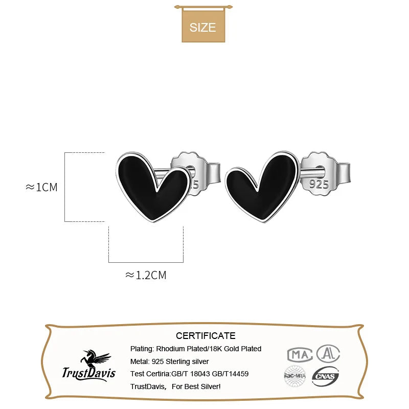 Black Heart Stud Earrings DS3199