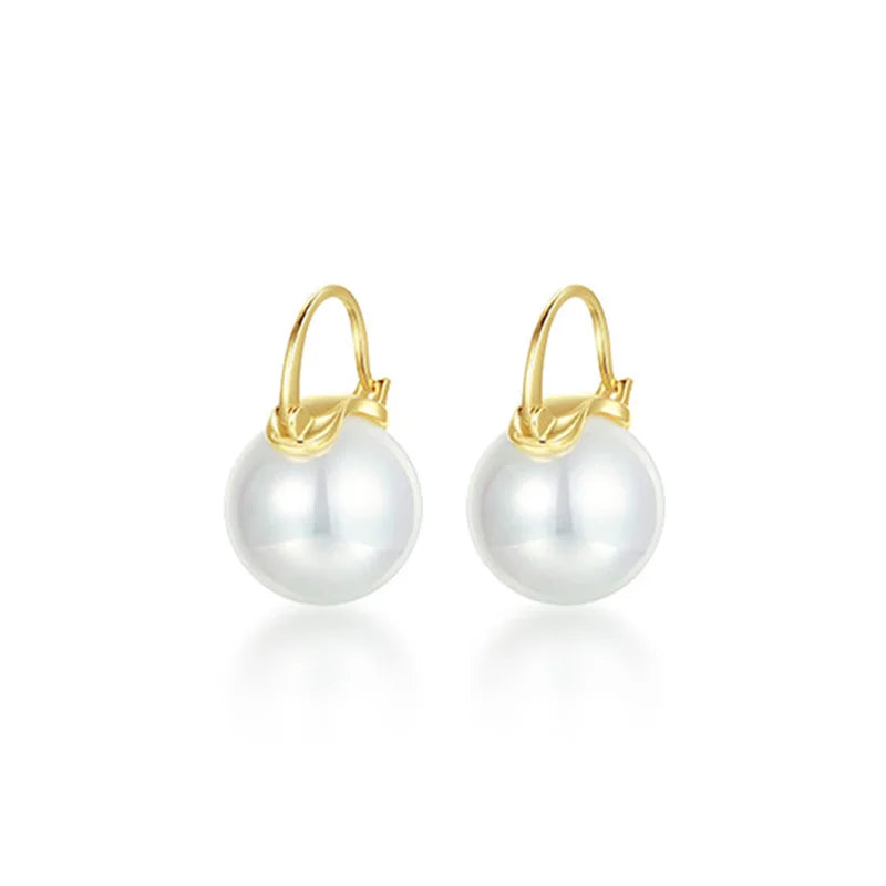 Temperament Synthetic Pearl Hoop Earrings DA776