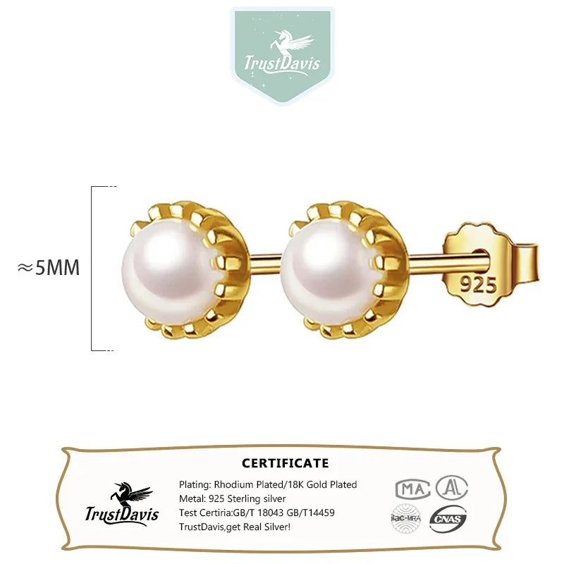 Minimalist Synthetic Pearl Stud Earrings DS4631
