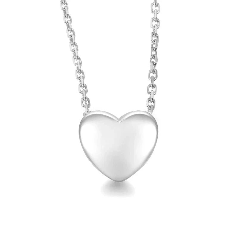 TrustDavis Women 925 Solid Sterling Silver Glossy Love Pendant Necklace for Lady Girls Birthday Gift Fine S925 Jewelry DS4463