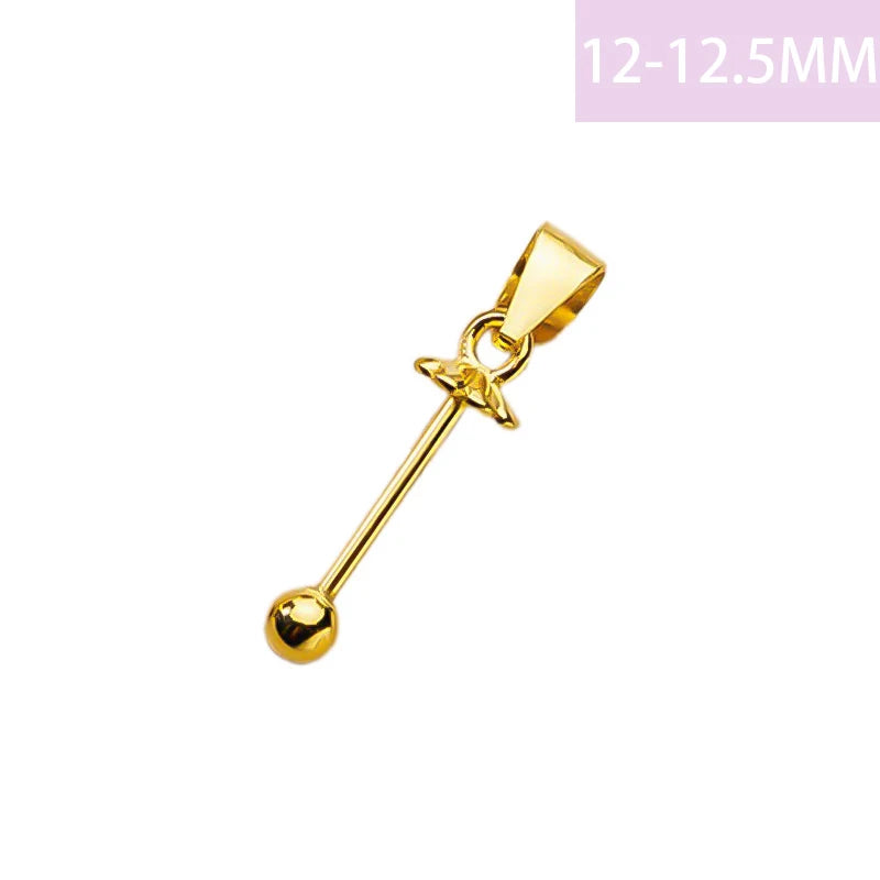 TrustDavis Real 925 Sterling Silver Twist  bead Ball Clip DIY Jewelry Accessories K-gold Plated Rope Jade Pendant Button DZ1794