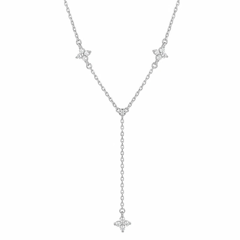 Flower Tassel Zircon Necklace for Women Daily Wear Jewelry Gift DS4987