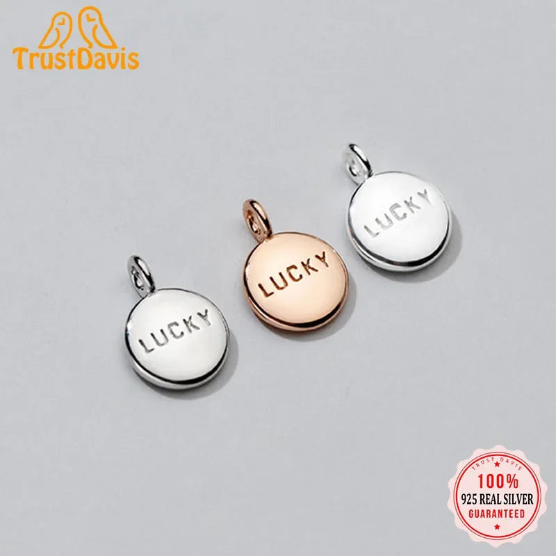 Round Letter Lucky Charm Pendant DIY Accessories DZ299