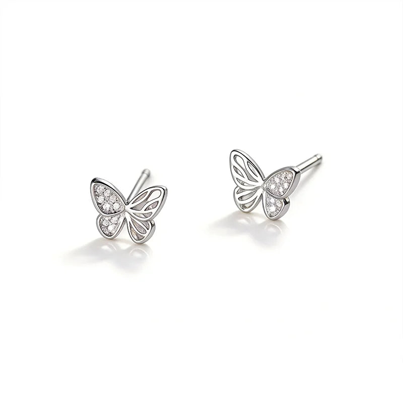 Irregular Butterfly Silver Earrings DS4873