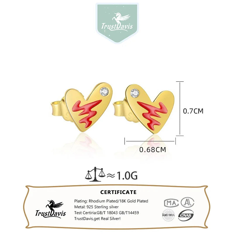 Heart Lock /Lightning Heart Earrings Jewelry Set DS4847